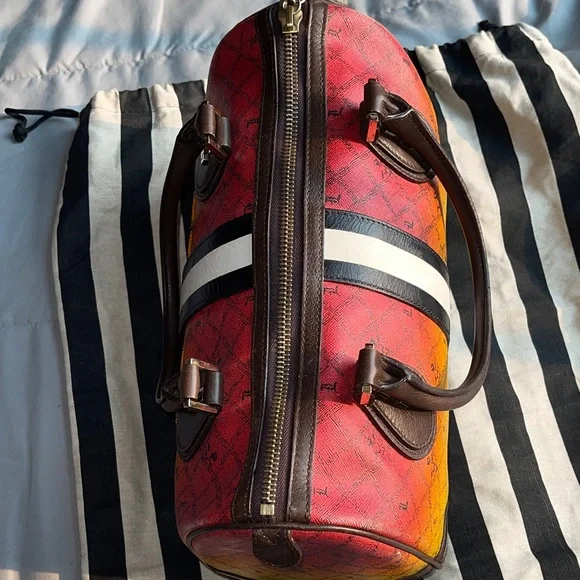 Sale 🔥 L.A.M.B. Green Red Yellow Gradient Handbag. Rasta Bag by Gwen Stefani. - Picture 9 of 11